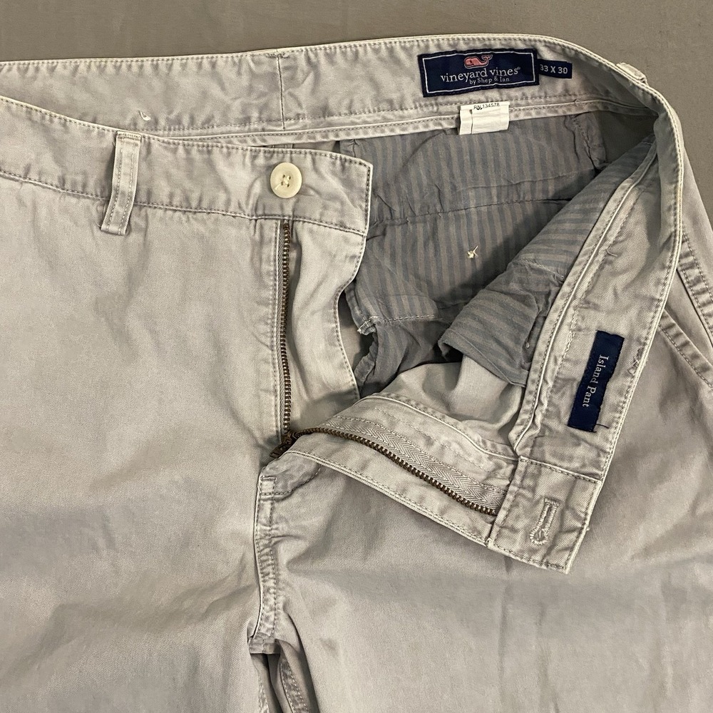 Vineyard Vines Light Gray Island Pants Men's Size 33x29 Preppy Golf Casual - Picture 5 of 9